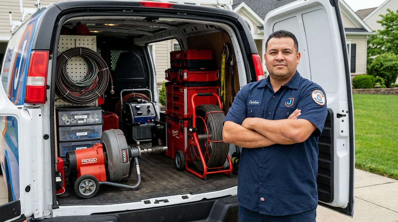 Professional drain cleaning equipment and Johns Plumbing LLC plumber in Sebree