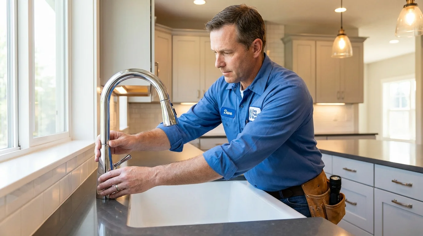 Kitchen faucet installation by Johns Plumbing LLC in Sebree